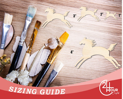 Unfinished Wood Horse Petroglyph Silhouette | DIY Native American Craft Cutout | up to 46" DIY