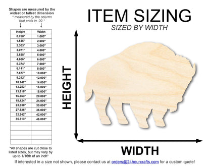 Unfinished Wood Buffalo Bison Silhouette | DIY Native American Craft Cutout | up to 46" DIY