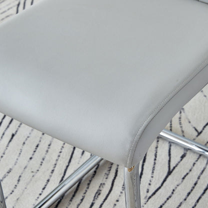 Modern Dining Chairs With Padded Seat, Metal Legs