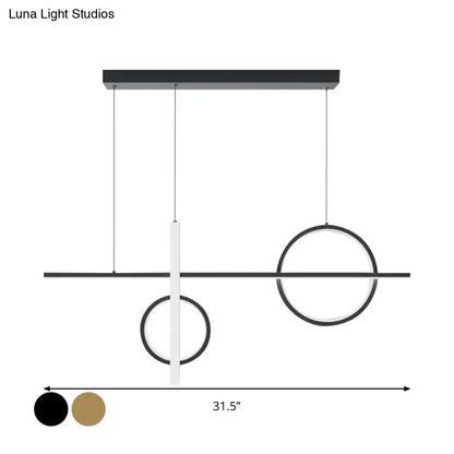 DecorBites™ 23.5"/31.5" Acrylic Bike Pendant Lighting Nordic LED Island Lamp - Black/Gold