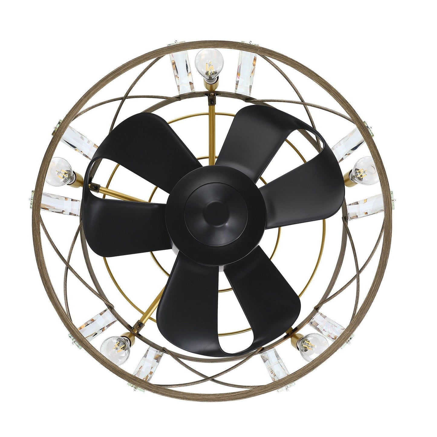 23" Modern Satin Nickel DC Motor Downrod Mount Reversible Fandelier Ceiling Fan with Lighting and Remote Control