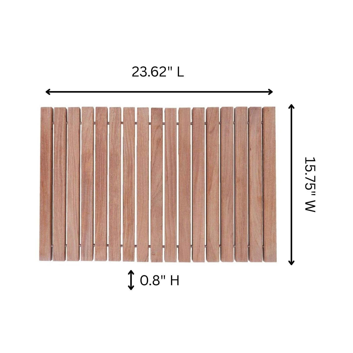 Sunriver Teak Shower and Bath String Mat with Rubber Feet 23.62" x 15.75"