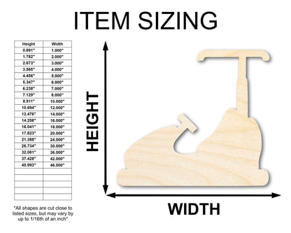 Unfinished Wood Bumper Car Shape | Amusement Park Ride Silhouette | Craft Cutout | up to 46" DIY