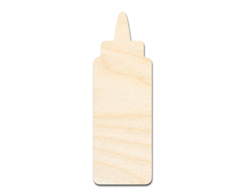 Unfinished Wood Condiment Bottle Shape | Craft Cutout | up to 46" DIY