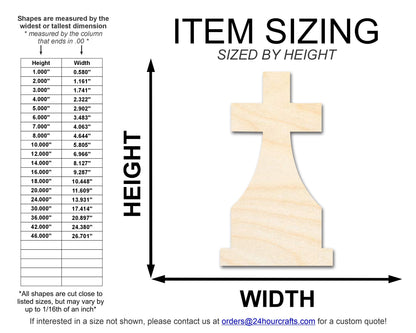 Unfinished Wood Tombstone Cross Shape | Craft Cutout | up to 46" DIY