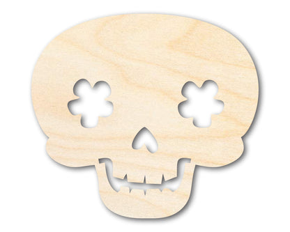Unfinished Wood Flower Skull Shape | DIY Day of the Dead Craft Cutout | up to 46" DIY