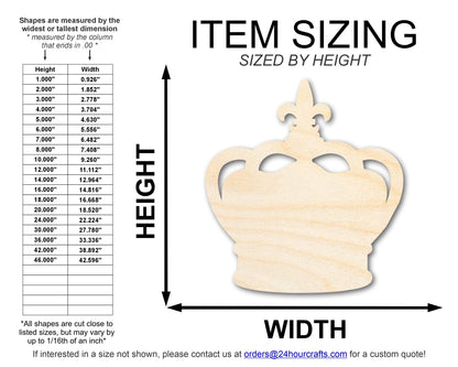 Unfinished Wood King Crown Shape | Mardi Gras | DIY Craft Cutout | up to 46" DIY