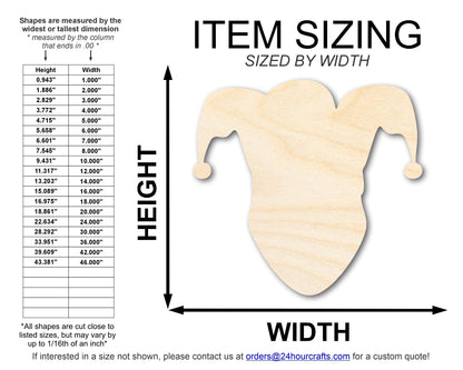 Unfinished Wood Jester Head Shape | Mardi Gras | DIY Craft Cutout | up to 46" DIY