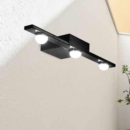 DecorBites™ Modern Black/White Linear Vanity Light Fixture - 3 Lights - Metal Wall Lighting - Warm/White Light - Over Mirror