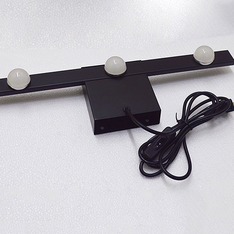 DecorBites™ Modern Black/White Linear Vanity Light Fixture - 3 Lights - Metal Wall Lighting - Warm/White Light - Over Mirror