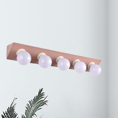 DecorBites™ Macaron Style 5-Light Metal Vanity Sconce in Pink/Yellow - Brighten Up Your Walls