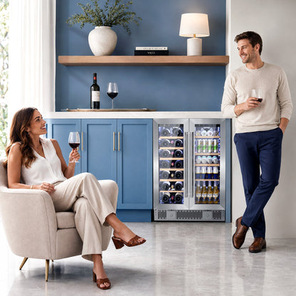 24 Inch Dual Zone Wine Fridges Cooler Beverage Refrigerator 58125RWC0