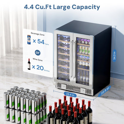 24 Inch Dual Zone Wine Fridges Cooler Beverage Refrigerator 58125RWC0