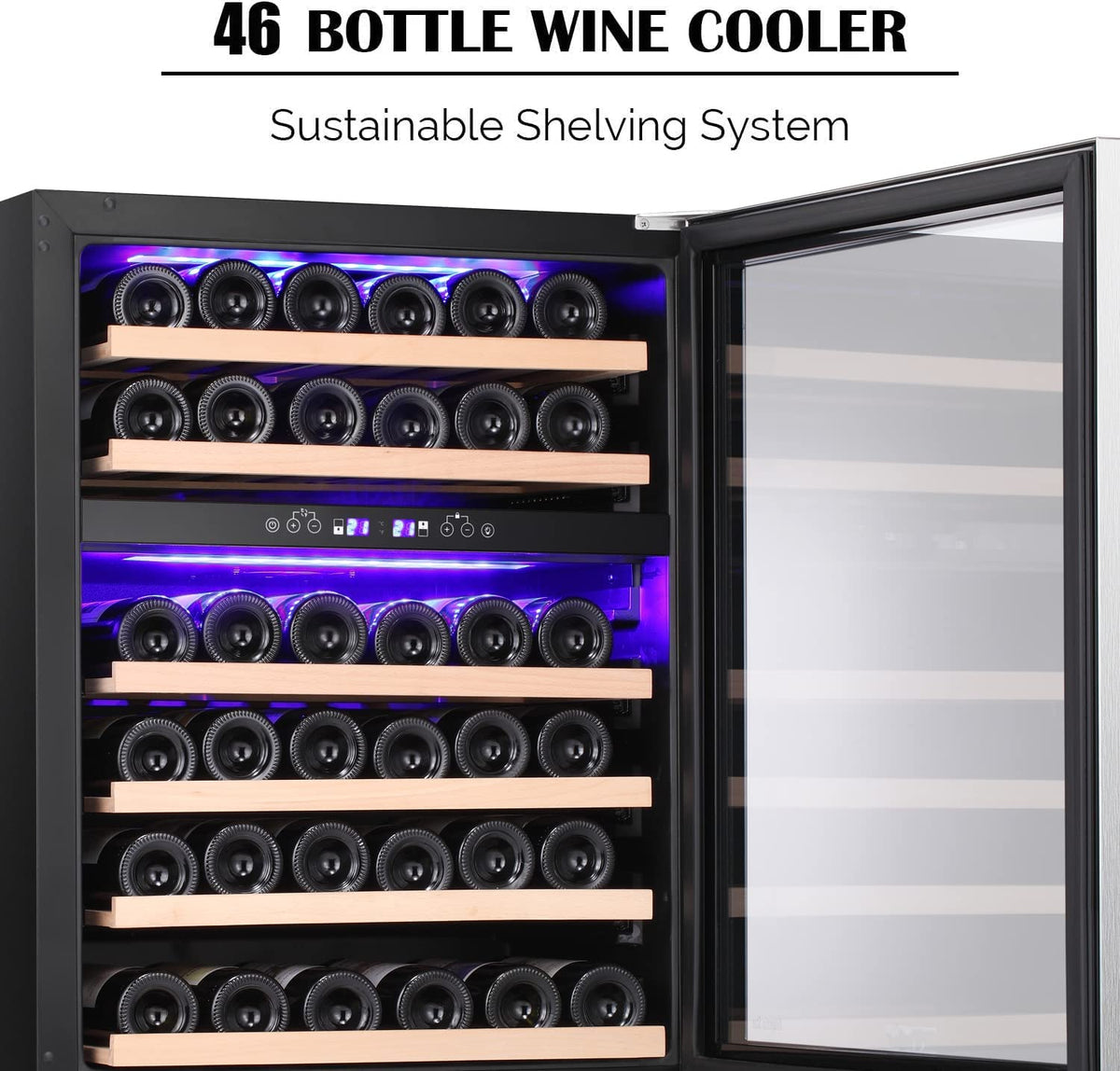 24 Inch Wooden Shelves Built-in Wine Fridges Cooler Beverage Refrigerator W51145B