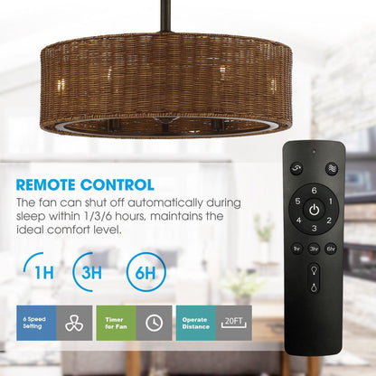 24" Farmhouse DC Motor Ceiling Fan with Lighting and Remote Control