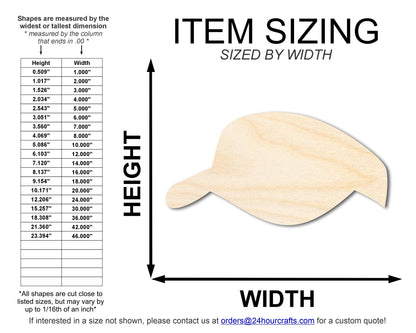 Unfinished Visor Hat Silhouette | DIY Craft Cutout | up to 46" DIY
