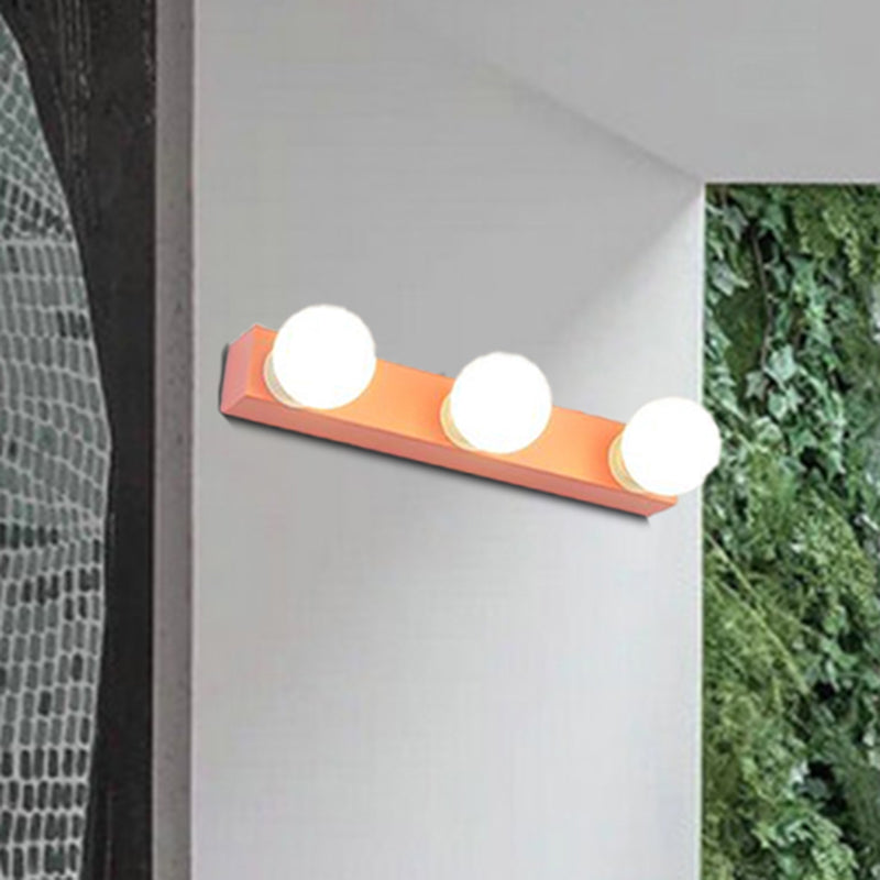 DecorBites™ Macaron Style Metallic Vanity Light Fixture - Pink/Yellow - 3/4 Lights for Bedroom Wall Lighting