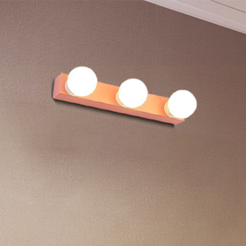 DecorBites™ Macaron Style Metallic Vanity Light Fixture - Pink/Yellow - 3/4 Lights for Bedroom Wall Lighting