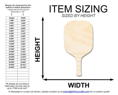 Unfinished Pickleball Paddle Shape | DIY Craft Cutout | up to 46" DIY