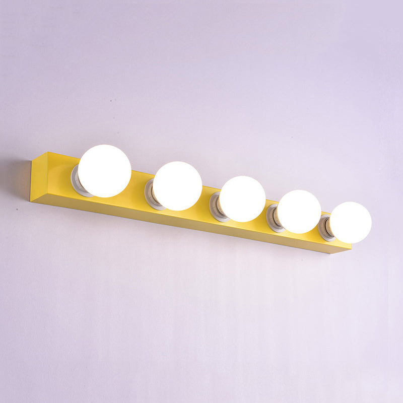 DecorBites™ Macaron Style Metallic Vanity Light Fixture - Pink/Yellow - 3/4 Lights for Bedroom Wall Lighting
