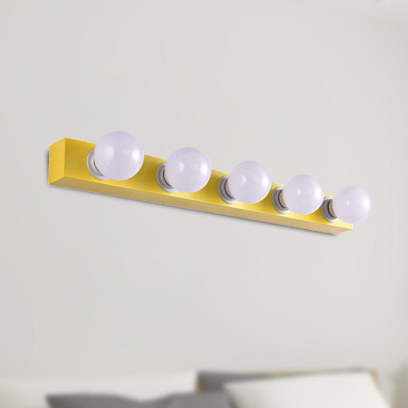 DecorBites™ Macaron Style Metallic Vanity Light Fixture - Pink/Yellow - 3/4 Lights for Bedroom Wall Lighting