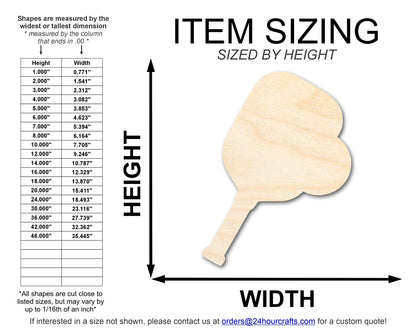 Unfinished Pickleball Paddle and Ball Shape | DIY Craft Cutout | up to 46" DIY