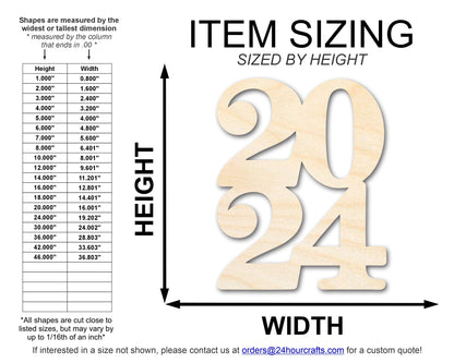Unfinished 2024 Cutout Graduation Shape | DIY Craft Cutout | up to 46" DIY