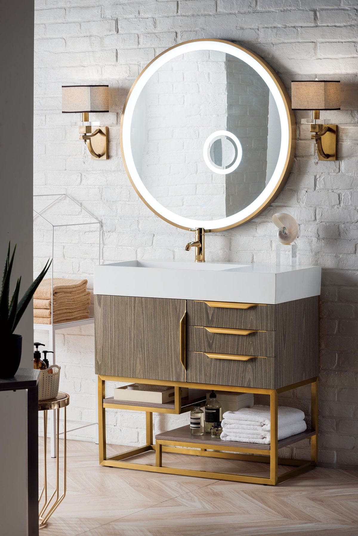 James Martin Columbia 36" Single Bathroom Vanity, Ash Gray