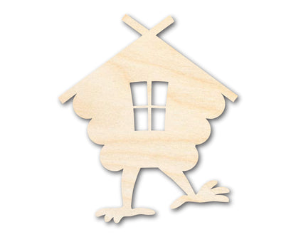 Unfinished Baba Yaga House Wood Cutout Shape | DIY Craft Cutout | up to 46" DIY
