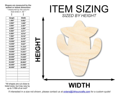 Unfinished Sombrero Cactus Shape | DIY Craft Cutout | up to 46" DIY