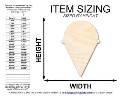 Unfinished Snow Cone Shape | DIY Craft Cutout | up to 46" DIY