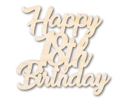 Unfinished Happy Eighteenth Birthday Shape | DIY Craft Cutout | up to 46" DIY