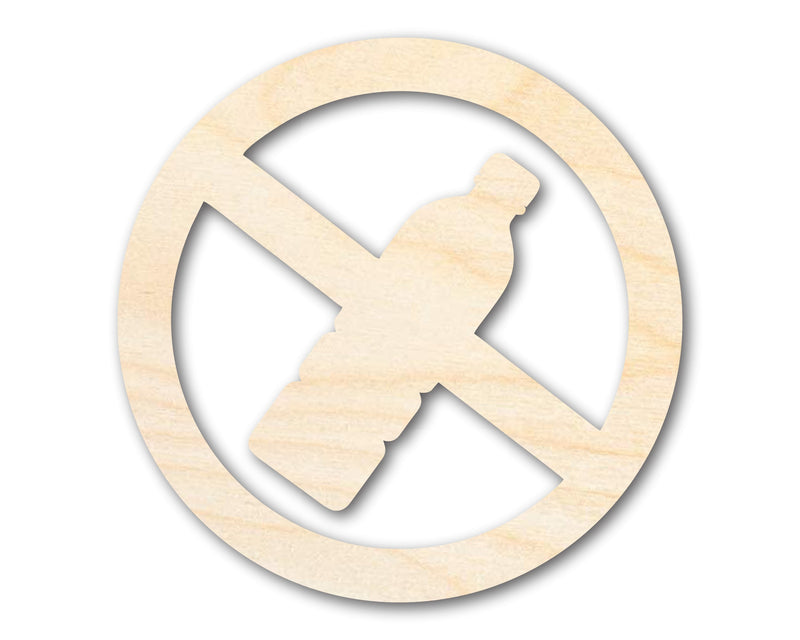 Unfinished No Plastic Bottle Sign Shape | DIY Craft Cutout | up to 46" DIY