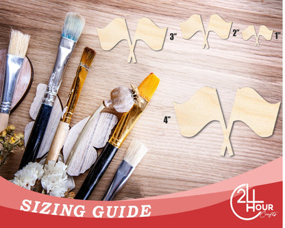 Unfinished Crossed Flags Shape | DIY Craft Cutout | up to 46" DIY