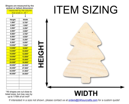 Unfinished Tree Door Hanger | DIY Craft Cutout | Door Hanger | up to 46" DIY