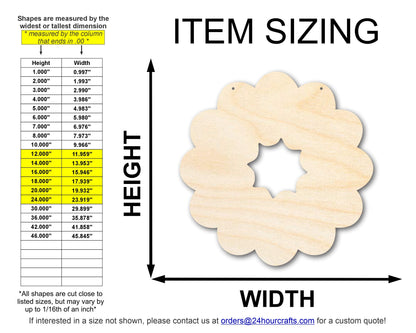 Unfinished Wreath Door Hanger | DIY Craft Cutout | Door Hanger | up to 46" DIY