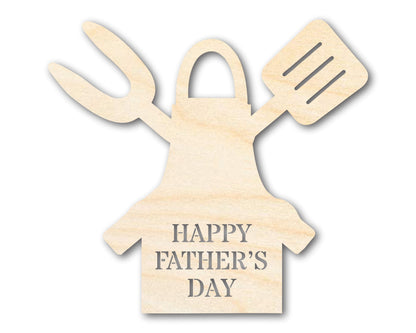 Unfinished Happy Father's Day Grill Apron Shape | DIY Craft Cutout | up to 46" DIY