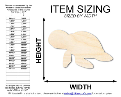 Unfinished Cute Sea Turtle Shape | DIY Craft Cutout | up to 46" DIY