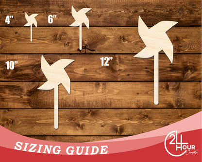 Unfinished Wood Pinwheel Shape | DIY Craft Cutout | up to 46" DIY