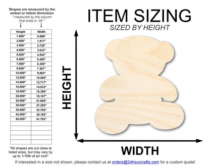 Unfinished Wood Teddy Bear Shape | DIY Craft Cutout | up to 46" DIY