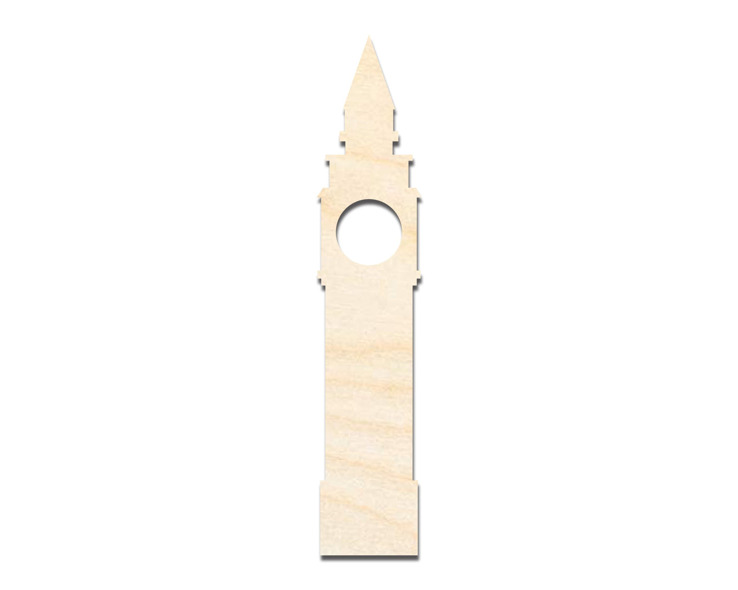 Unfinished Wood Big Ben Shape | DIY Craft Cutout | up to 46" DIY