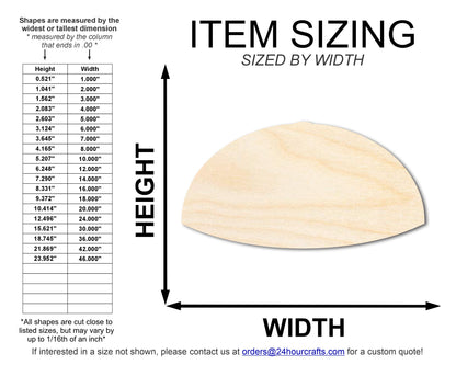 Unfinished Wood Kippah Shape | DIY Craft Cutout | up to 46" DIY