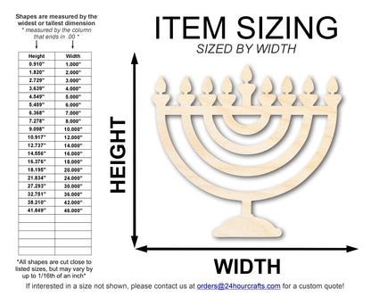 Unfinished Wood Hanukkah Shape | DIY Craft Cutout | up to 46" DIY