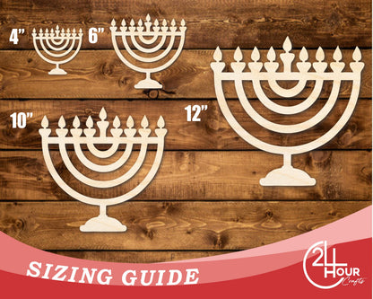 Unfinished Wood Hanukkah Shape | DIY Craft Cutout | up to 46" DIY