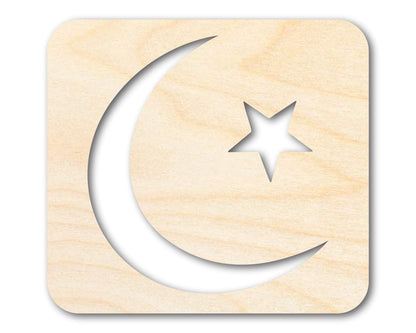 Unfinished Wood Islam Symbol Shape | DIY Craft Cutout | up to 46" DIY
