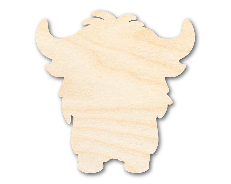 Unfinished Wood Cute Highland Cow Shape | DIY Craft Cutout | up to 46" DIY