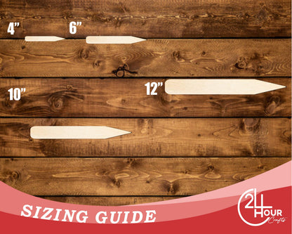 Unfinished Wood Thin Pencil Shape | DIY Craft Cutout | up to 46" DIY