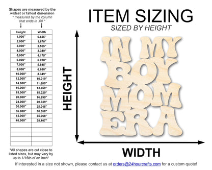 Unfinished Wood In My Boy Mom Era Cutout | DIY Craft Shape | up to 46" DIY