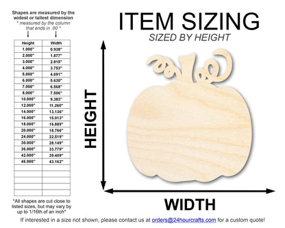 Unfinished Wood Pumpkin with Vines Shape | DIY Craft Cutout | up to 46" DIY