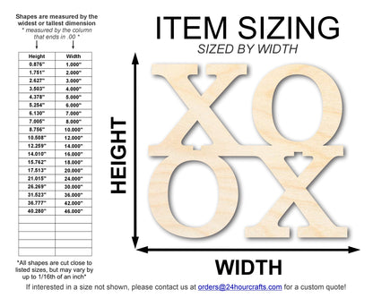 Unfinished Wood XOXO Cutout | DIY Craft Shape | up to 46" DIY